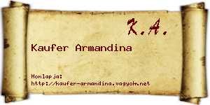 Kaufer Armandina névjegykártya